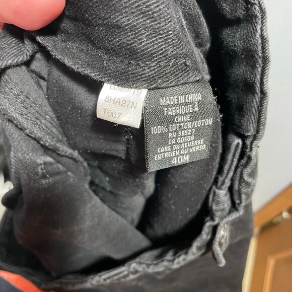 VTG 90s Marithe Francois Girbaud Black Skater Distressed Wide Leg Jeans Men's 40 - Picture 9 of 10